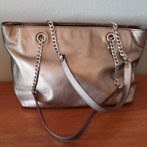 PEWTER LEATHER MICHAEL KORS